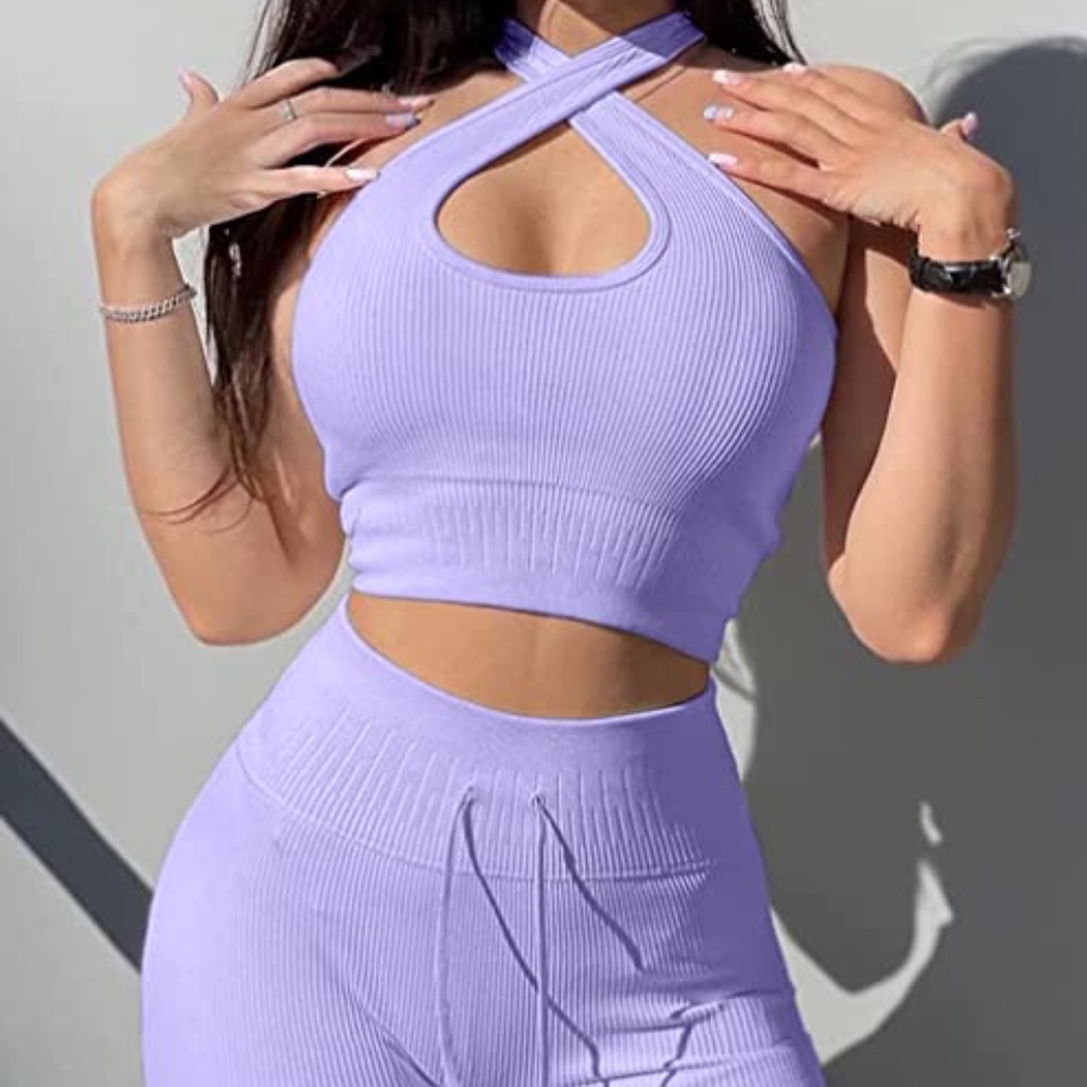 Lavender Seamless Activewear Set - Size M